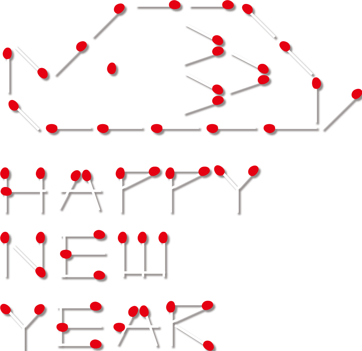 おしゃれマッチでイノシシとhappynewyear|2019干支(亥年)イラスト無料フリー84351に写真・文字を入れる
