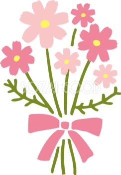 かわいいコスモス 秋桜 の花束イラスト無料フリー 素材good