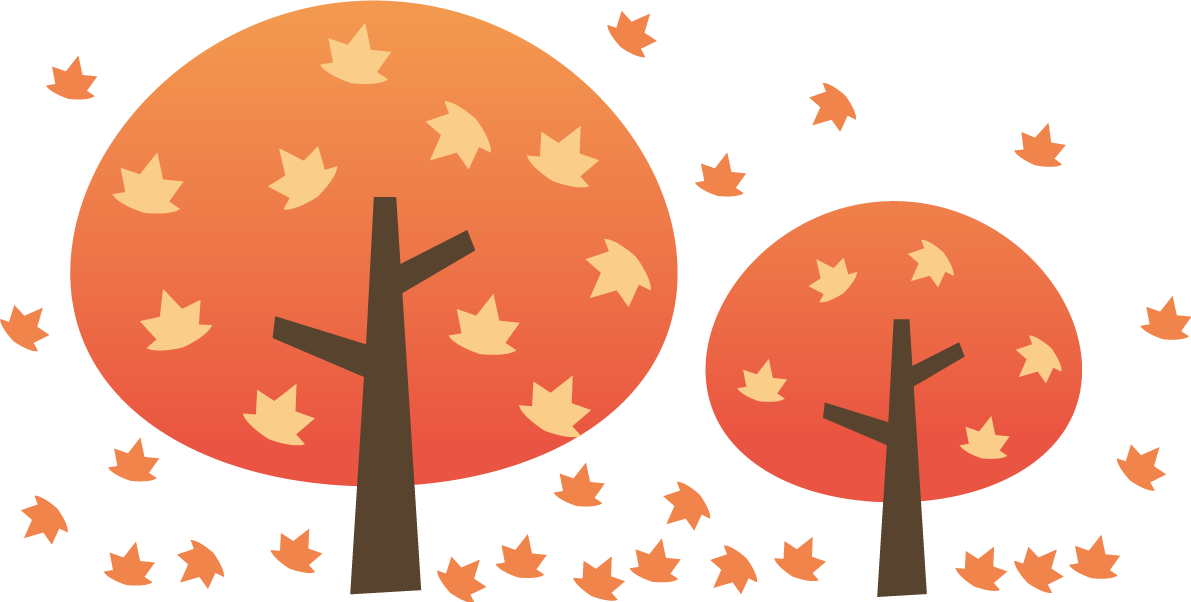 かわいい二本のもみじの木 紅葉イラスト無料フリー84540に写真・文字を入れる