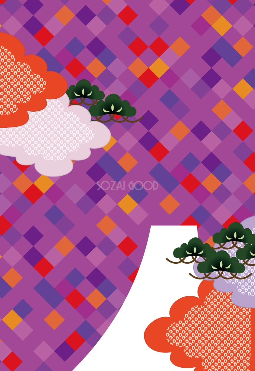 和風紫富士山イラスト無料フリー84660