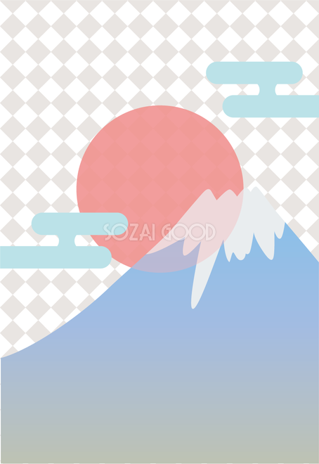 和風富士山のオシャレな和柄の背景イラスト無料フリー 素材good