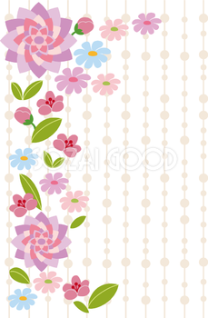 おしゃれ和風きれい虹色お花の背景イラスト無料フリー84972