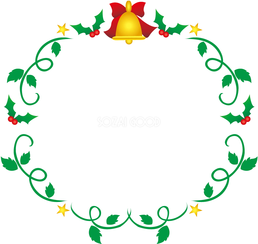 丸く囲むかわいいクリスマス フレーム枠イラスト無料フリー85078