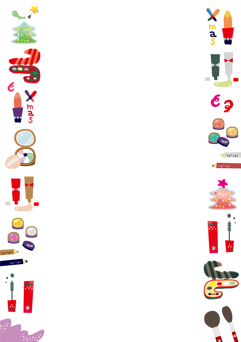 おしゃれクリスマスフレーム枠イラスト(コケティッシュなクリスマスコフレ)無料フリー85092に写真・文字を入れる