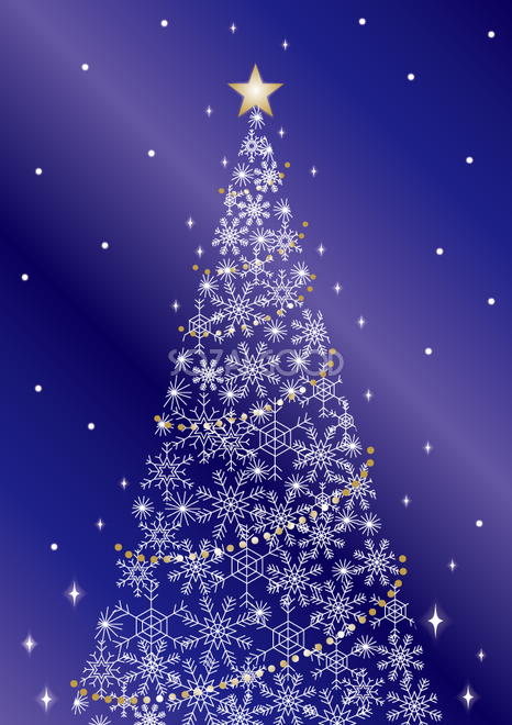 雪の結晶の美しいおしゃれクリスマスツリー背景イラスト無料フリー85135 素材good