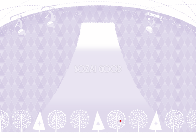 富士山 おしゃれ スキーとスノボと雪化粧の木々 背景イラスト無料フリー85218 素材good