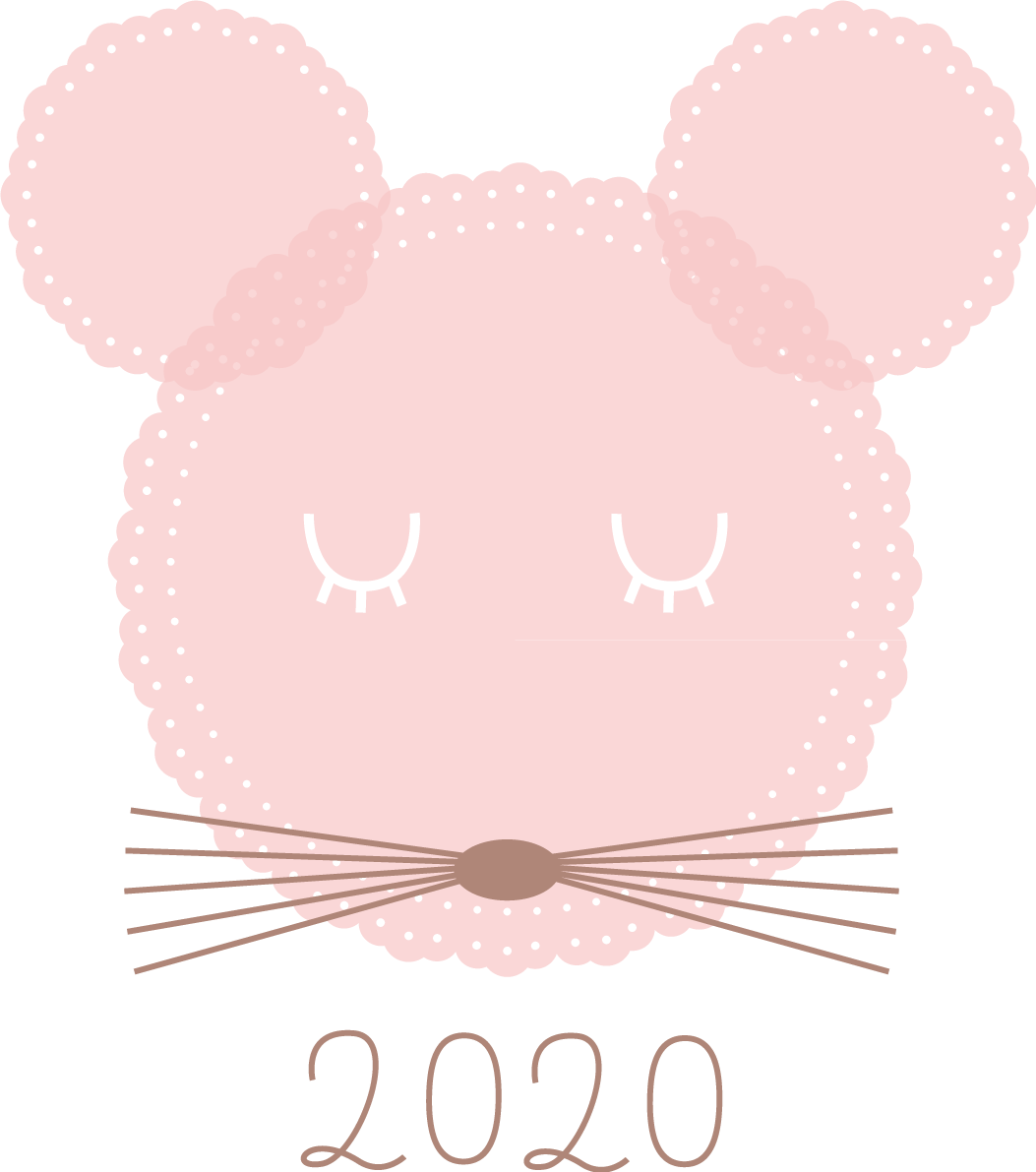 レースペーパーでできたねずみ(ネズミ 鼠) かわいい子年の無料イラスト(2020)85303に写真・文字を入れる