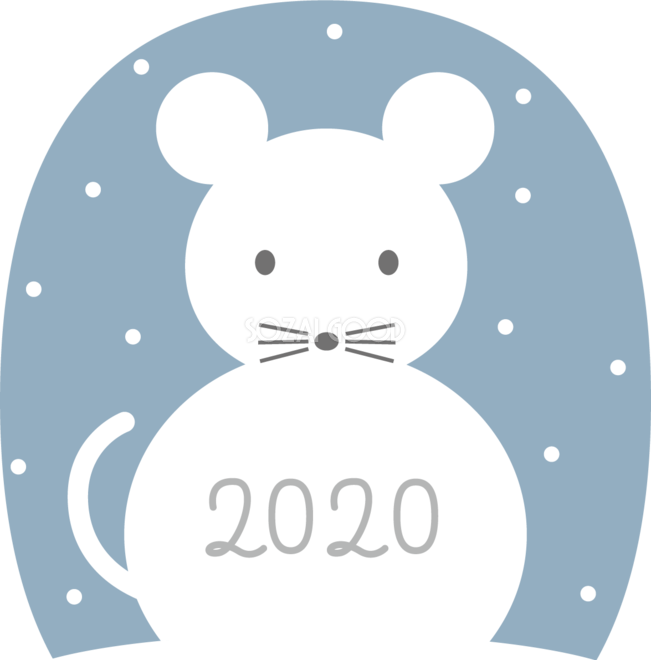 雪だるまのねずみ ネズミ 鼠 かわいい子年の無料イラスト 2020 85313