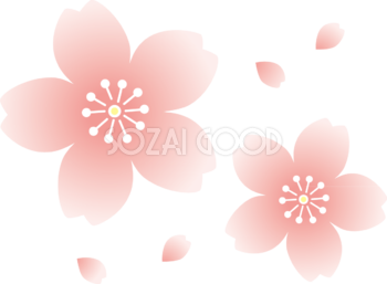 グラデーションの桜の花びら おしゃれ無料(フリー)イラスト85361