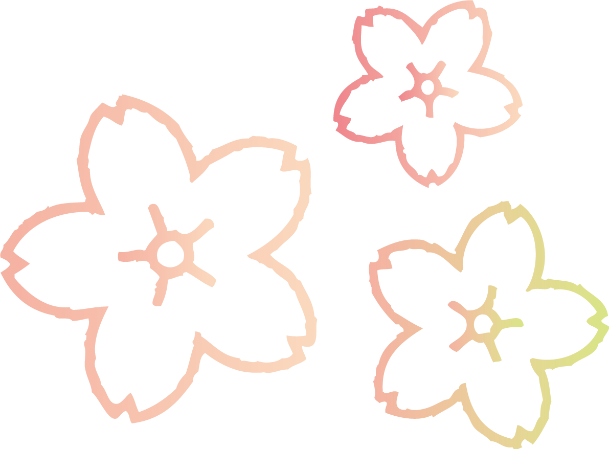 グラデーションの線画の桜の花びら おしゃれ無料(フリー)イラスト85362に写真・文字を入れる