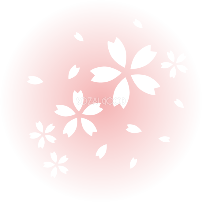 ピンクの光の中に白い桜の花びら おしゃれ無料 フリー イラスト 素材good
