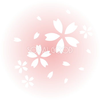ピンクの光の中に白い桜の花びら おしゃれ無料(フリー)イラスト85368