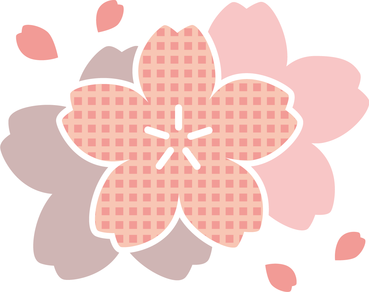 重なる三枚の桜の花びら おしゃれ無料(フリー)イラスト85374に写真・文字を入れる