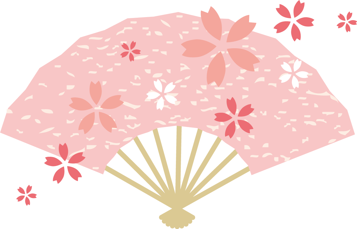 扇と桜の桜の花びら おしゃれ無料(フリー)イラスト85377に写真・文字を入れる