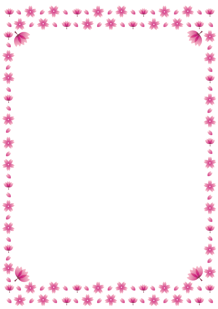 桜のかわいいおとなし系小花フレーム枠イラスト無料フリー85403に写真・文字を入れる