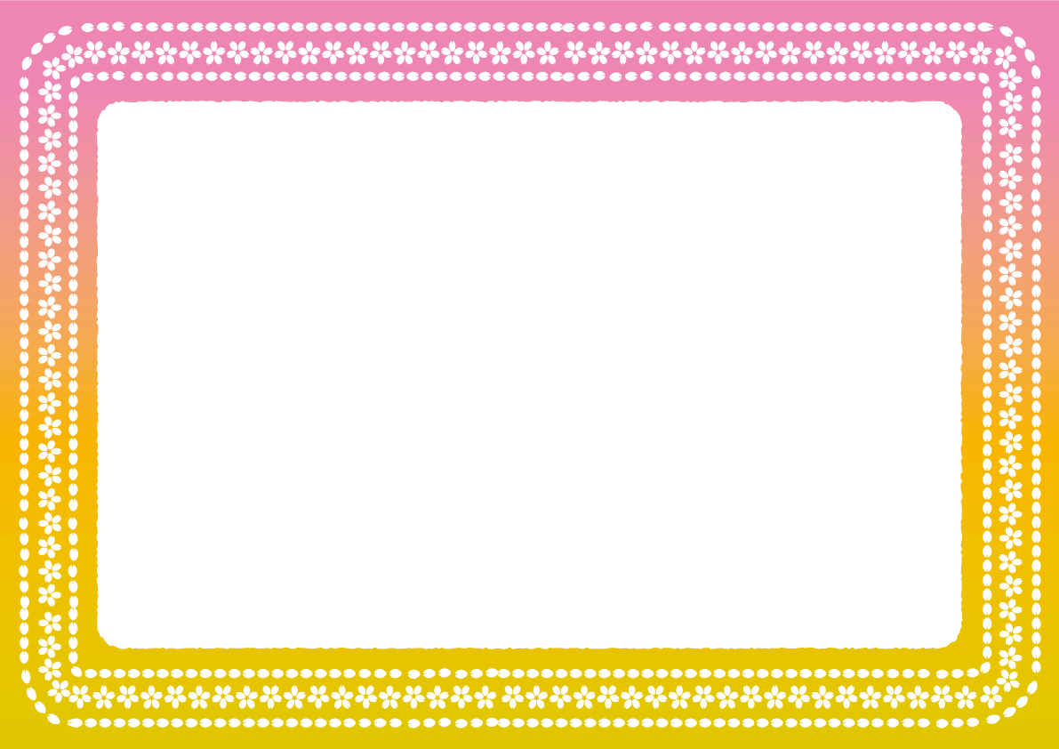 桜のかわいいダサかわお花フレーム枠イラスト無料フリー85404に写真・文字を入れる