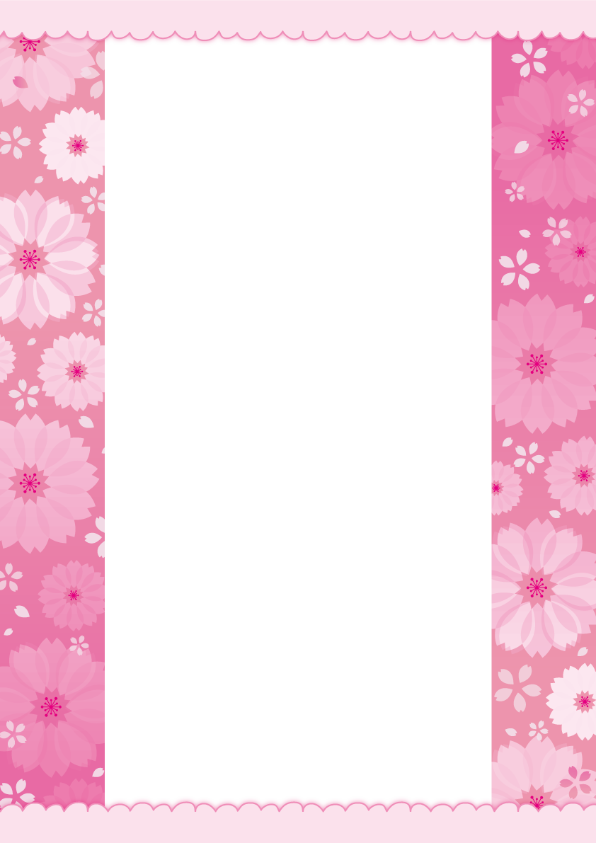 桜のかわいいロマンチックフラワーフレーム枠イラスト無料フリー85409に写真・文字を入れる