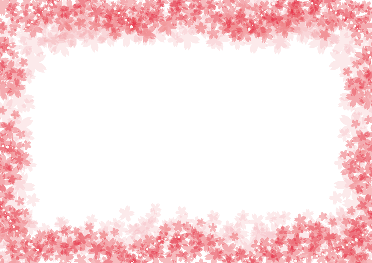 おしゃれ桜かさねフレーム枠イラスト無料フリー85425に写真・文字を入れる