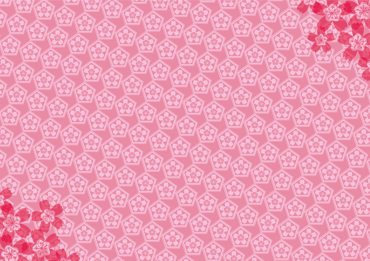 かわいいトラディッショナルな桜パターン背景柄イラスト無料フリー85432に写真・文字を入れる