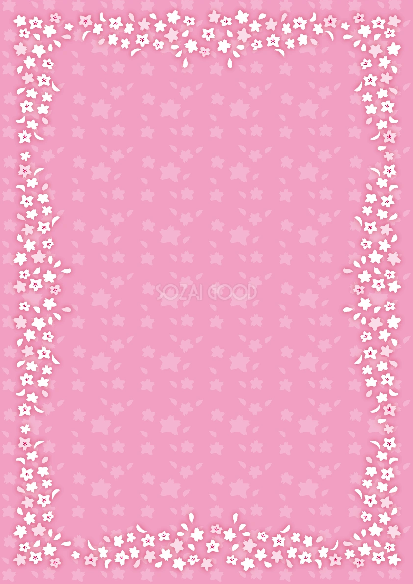 桜かわいいクラシカルガーリーピンク背景柄イラスト無料フリー85434