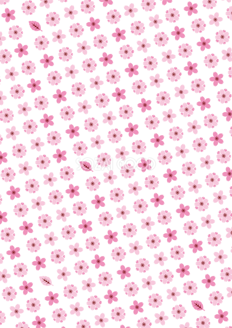 桜かわいいピンクの小花パターン背景柄イラスト無料フリー 素材good
