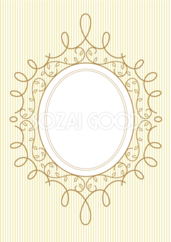 アイアンと蔦の楕円の飾り枠 ウェディング おしゃれ縦フレーム枠イラスト無料フリー85582