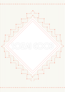 四角と丸い点のレースの四角形の飾り枠 ウェディング おしゃれ縦フレーム枠イラスト無料フリー85594