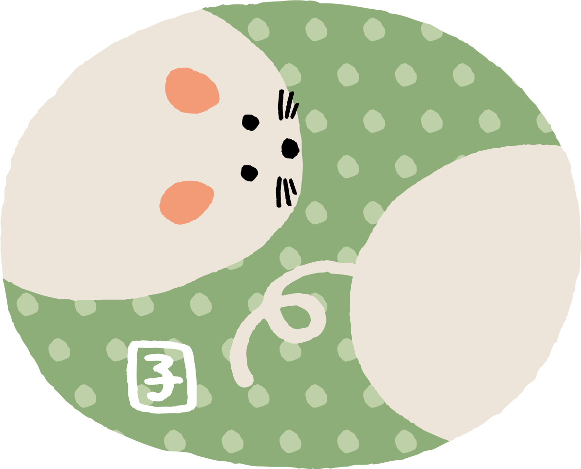 楕円の中に ねずみ(ネズミ 鼠)の顔とおしり かわいい2020子年イラスト無料 フリー85754に写真・文字を入れる