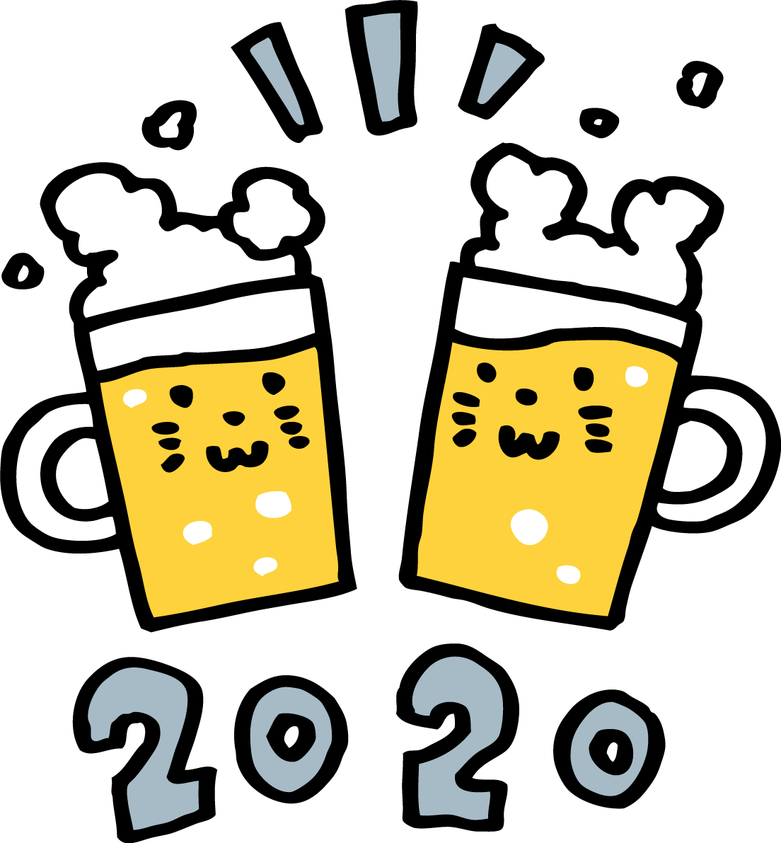 乾杯するかわいい ねずみ(ネズミ 鼠) の形のビール 2020文字 子年イラスト無料 フリー85933に写真・文字を入れる