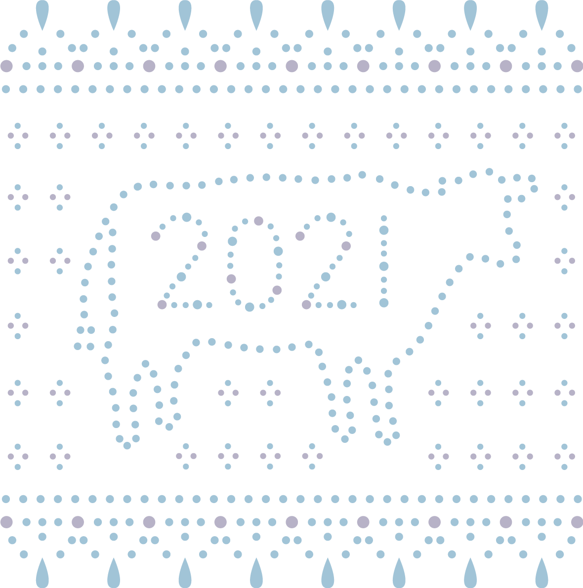 牛と飾り枠と2021 かわいい丑年イラスト無料 フリー86084に写真・文字を入れる