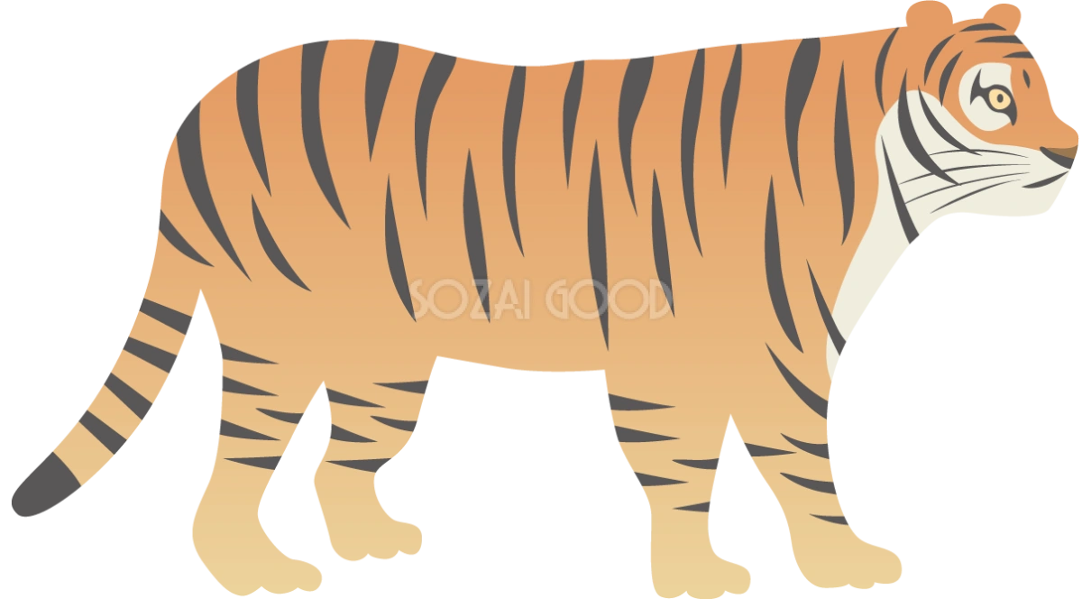 かっこいい横向きのトラ(虎) ビジネス2022 寅年イラスト無料 フリー86310