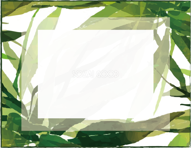 水彩風南国の葉 おしゃれなボタニカル風 植物 のフレーム枠イラスト無料 フリー 素材good