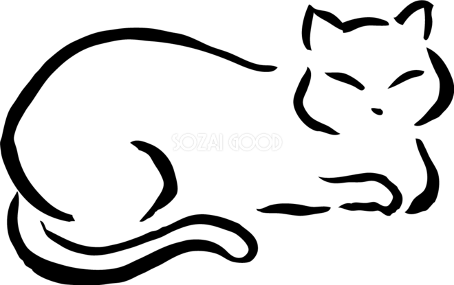 横になってこちらを見るポーズの白猫 かわいいネコ イラスト無料 フリー 素材good