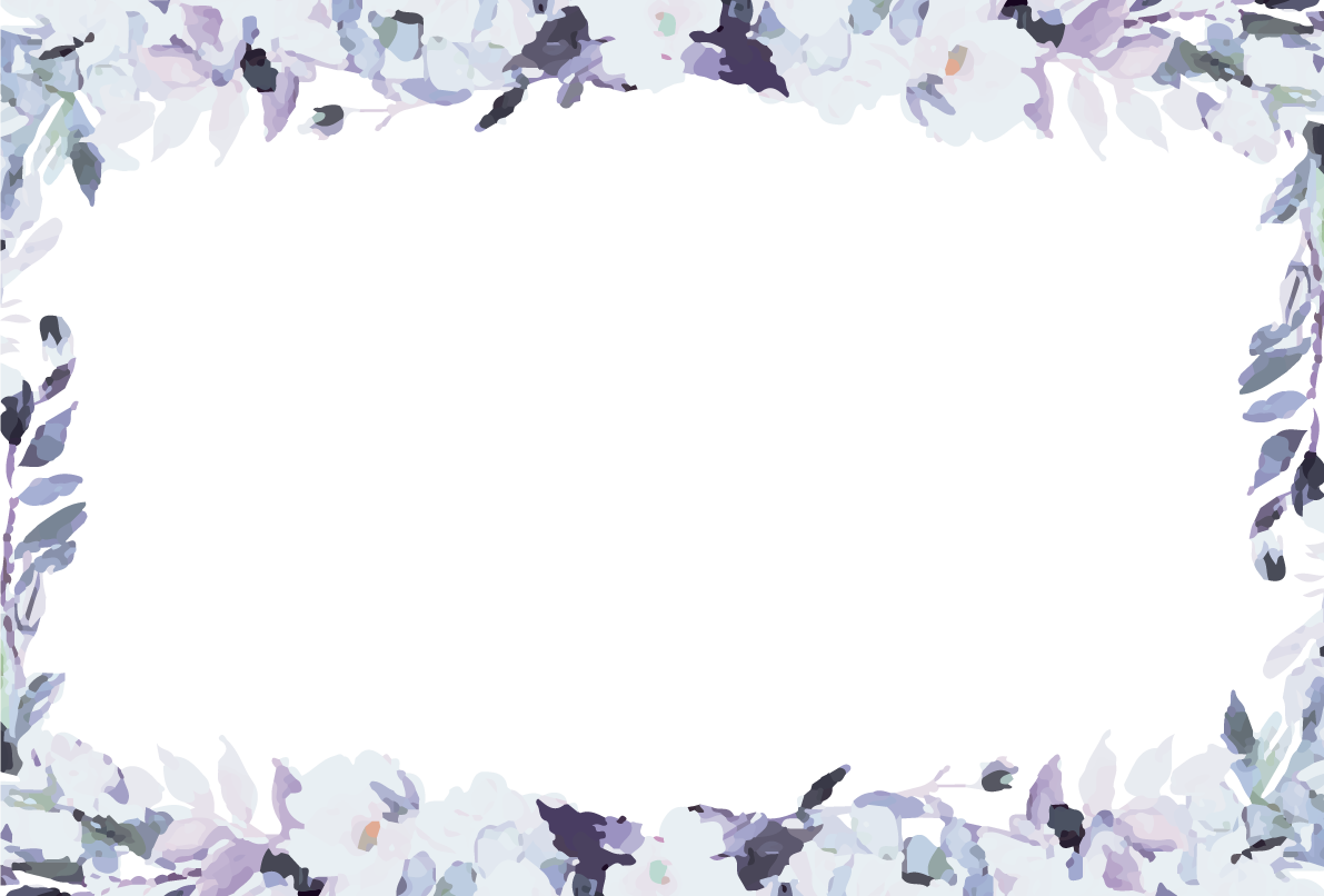パープル系花 おしゃれなボタニカル風(植物)のフレーム枠イラスト無料 フリー86716に写真・文字を入れる