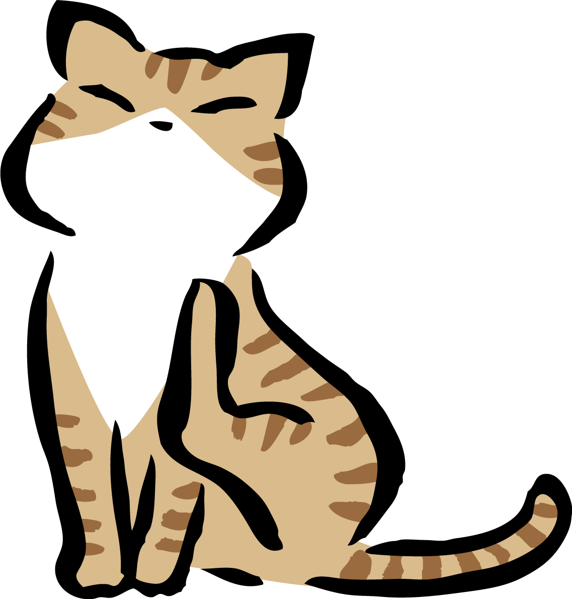後ろ足で顔を掻くポーズのトラ猫 かわいいネコ イラスト無料 フリー86743に写真・文字を入れる