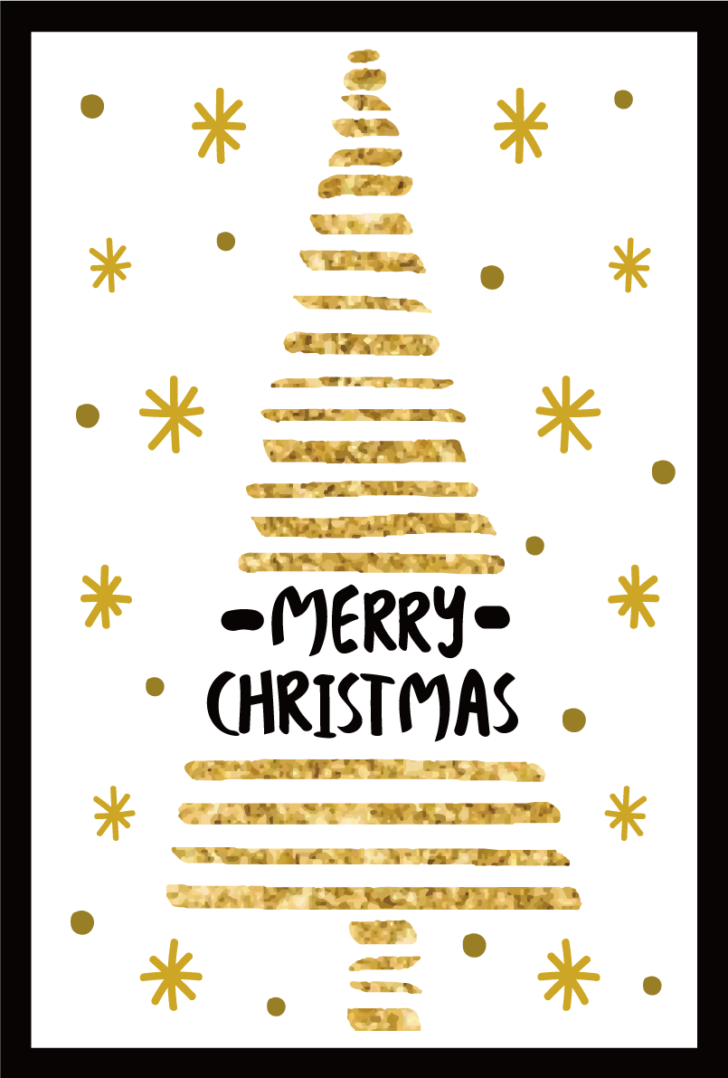 キラキラクリスマスツリー おしゃれなクリスマスイラスト無料 フリー86772に写真・文字を入れる