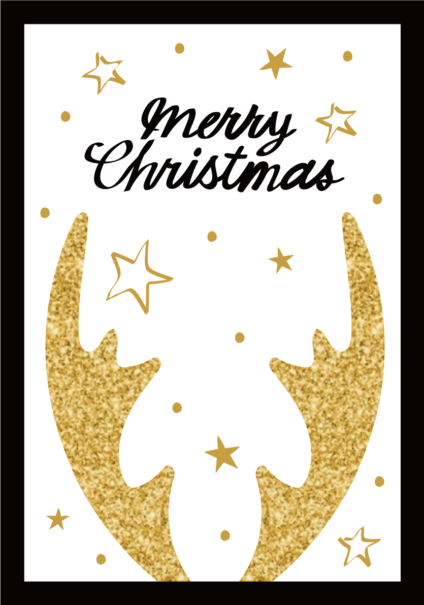 キラキラトナカイのツノ おしゃれなクリスマスイラスト無料 フリー86773に写真・文字を入れる