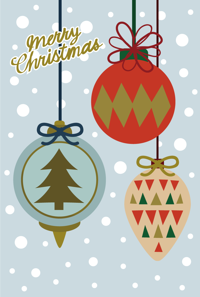 クリスマスオーナメント おしゃれなクリスマスイラスト無料 フリー86774に写真・文字を入れる