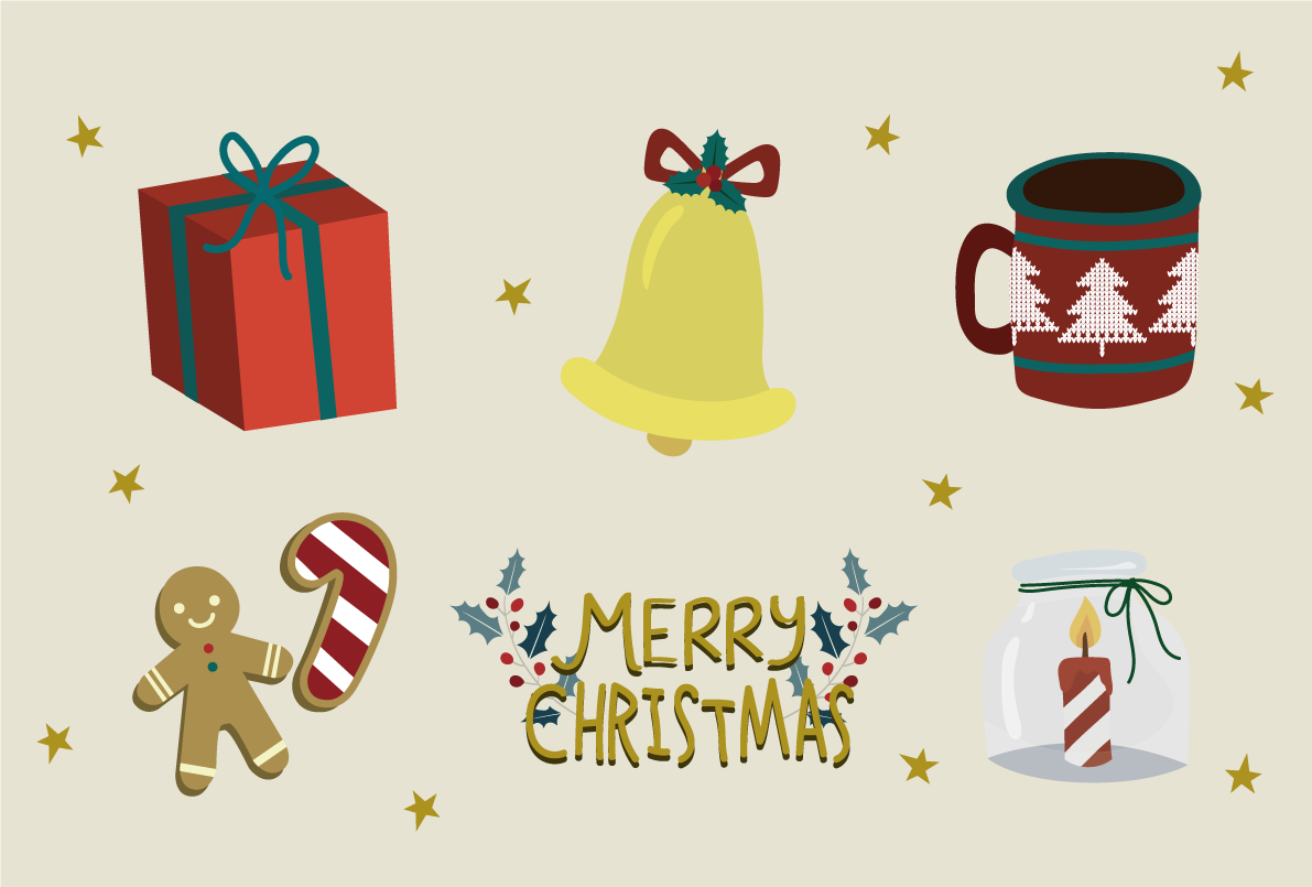 クリスマスグッズ おしゃれなクリスマスイラスト無料 フリー86776に写真・文字を入れる