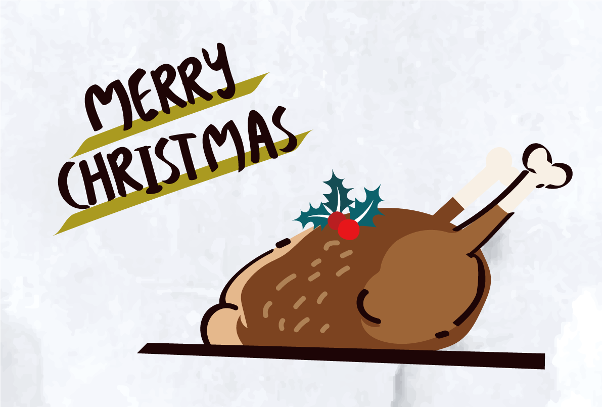 クリスマスチキン おしゃれなクリスマスイラスト無料 フリー86778に写真・文字を入れる