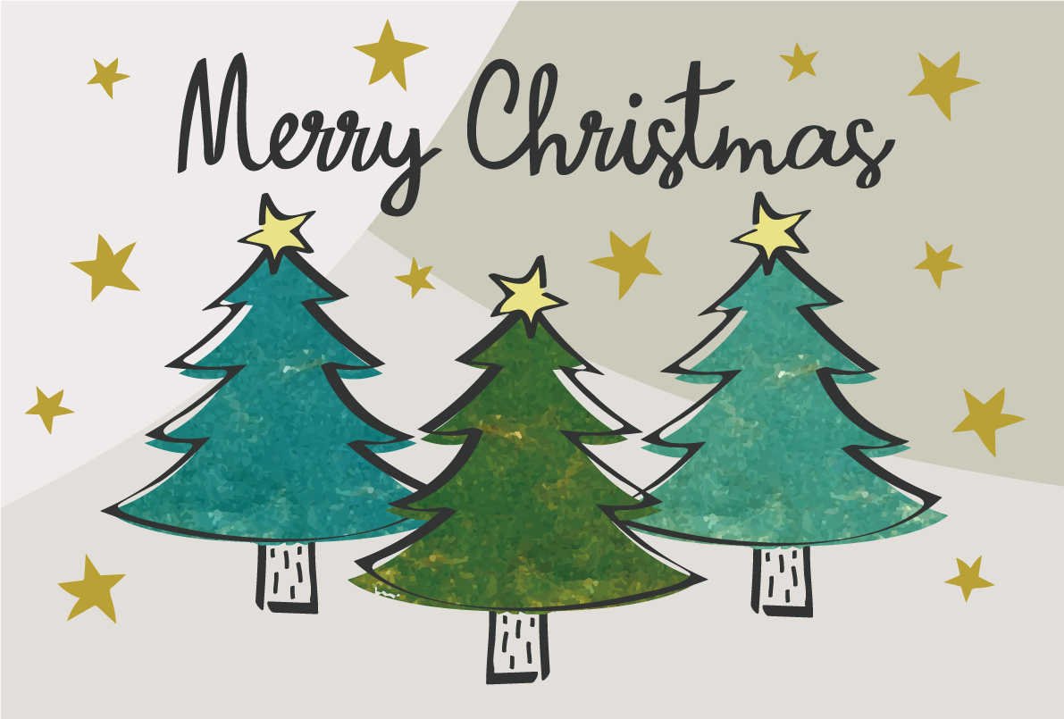 手書き風ツリー おしゃれなクリスマスイラスト無料 フリー86798に写真・文字を入れる