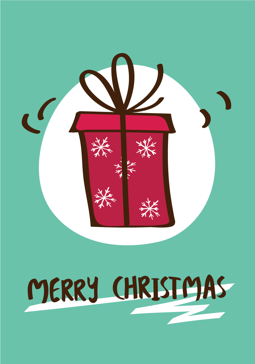 手書き風プレゼント  おしゃれなクリスマスイラスト無料 フリー86799に写真・文字を入れる