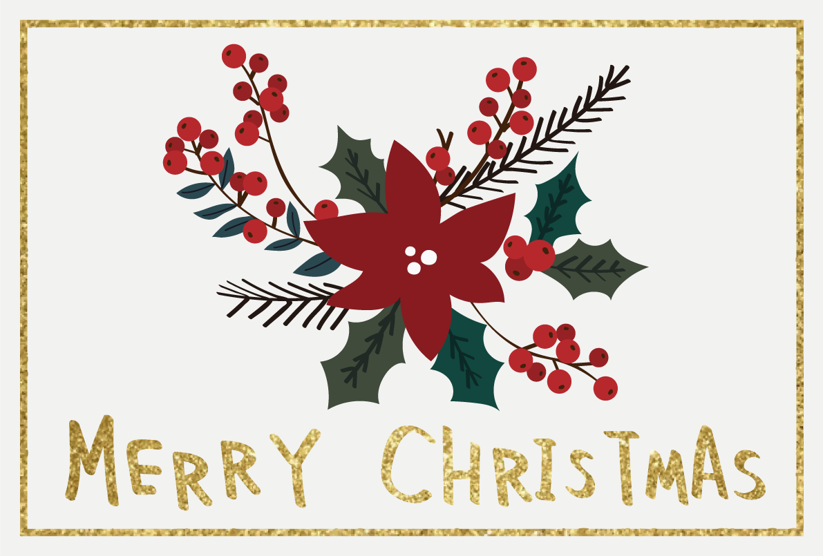 クリスマスの植物 おしゃれなクリスマスイラスト無料 フリー86836に写真・文字を入れる