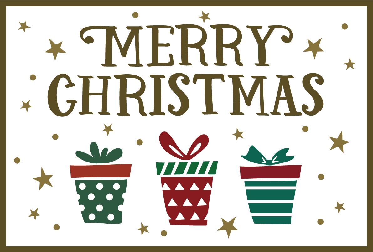 クリスマスプレゼントと星 おしゃれなクリスマスイラスト無料 フリー86839に写真・文字を入れる