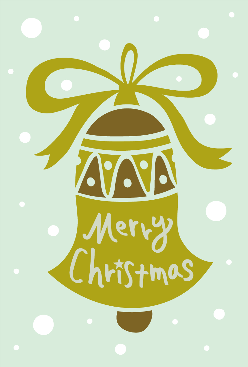 クリスマスベルシルエット おしゃれなクリスマスイラスト無料 フリー86840に写真・文字を入れる