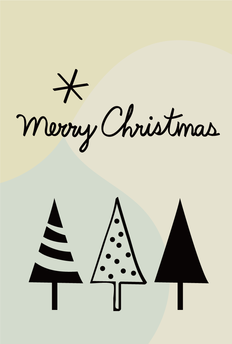 シンプルツリー おしゃれなクリスマスイラスト無料 フリー86843に写真・文字を入れる