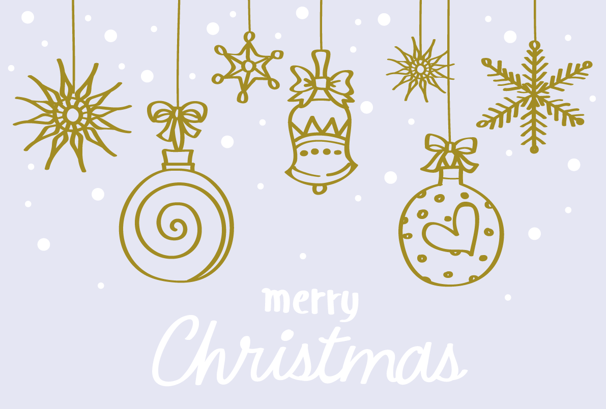 シンプルな手書きオーナメント おしゃれなクリスマスイラスト無料 フリー86845に写真・文字を入れる