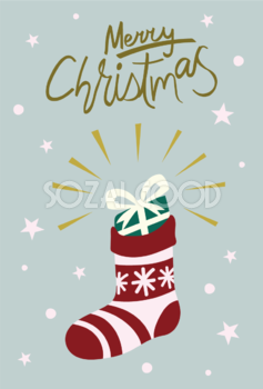 靴下とプレゼント おしゃれなクリスマスイラスト無料 フリー86863