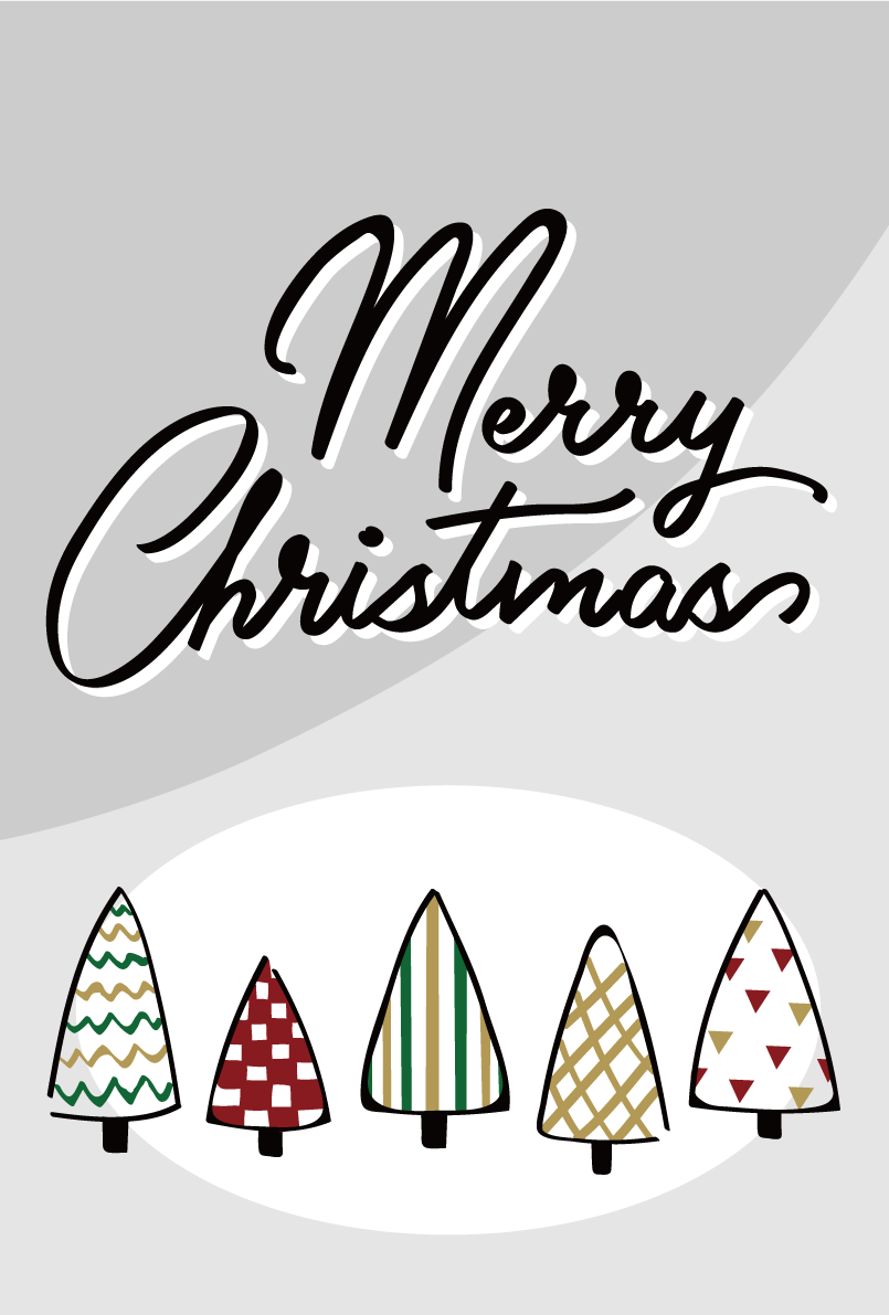 手書き風クリスマスツリー おしゃれなクリスマスイラスト無料 フリー86865に写真・文字を入れる