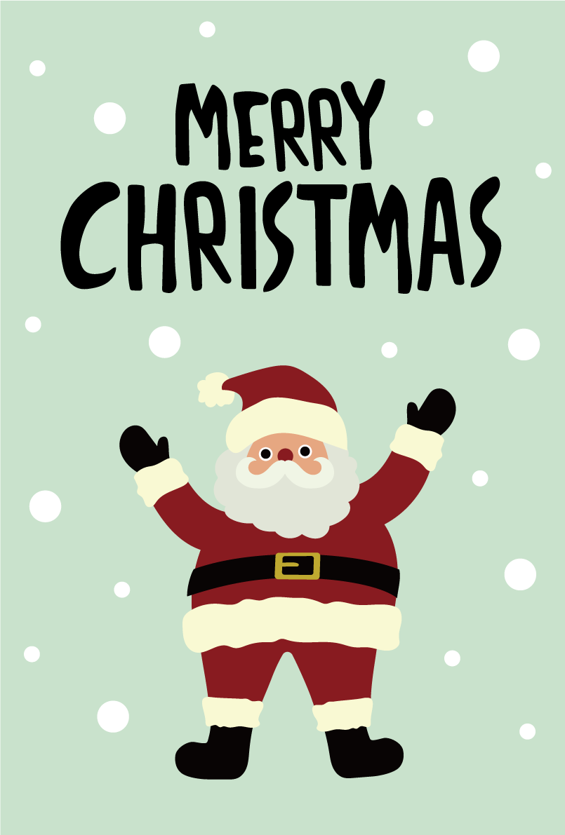 北欧風サンタクロース おしゃれなクリスマスイラスト無料 フリー86876に写真・文字を入れる